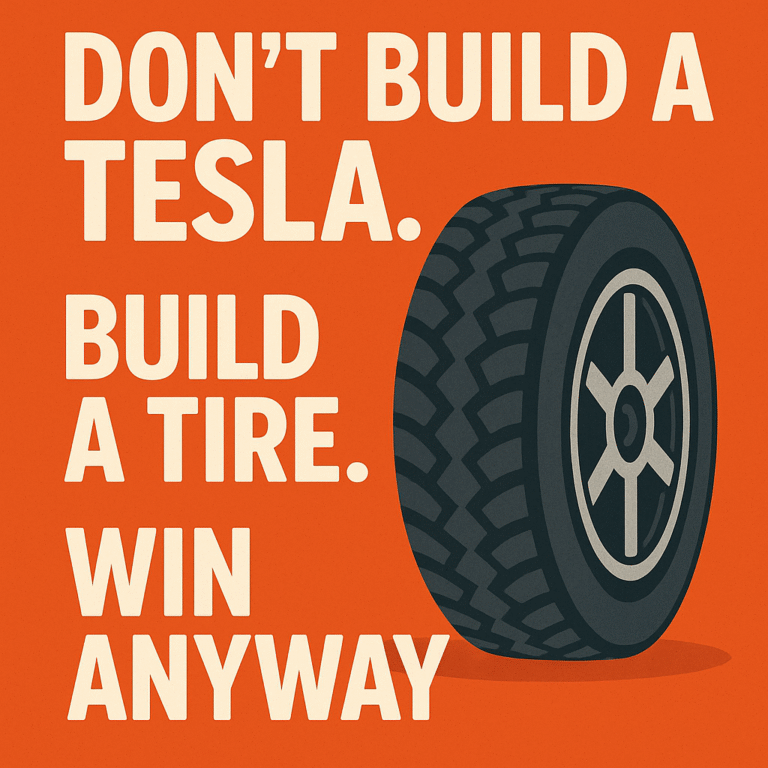 Don’t Build a Tesla. Build a Tire. Win Anyway. 1 entrepreneur productivity tips
